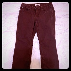 Maroon stretchy true skinny jeans